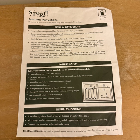 Spirit Halloween Inflatable Blow Up Chicken Costume Childrens One Size Fits Most - Picture 5 of 7